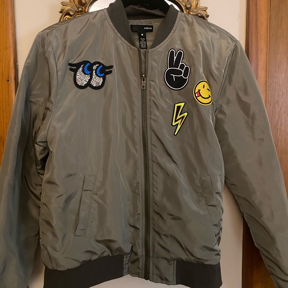 Aqua Army Green Bomber Jacket